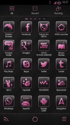 greyPINK HD Launcher Theme截图4