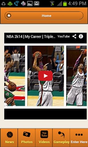 我们的“NBA 2K14次世代游戏”应用程序提供截图1