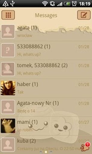 GO SMS White Chocolate Theme截图10