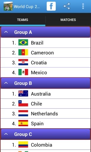 FIFA 2014 World Cup Time-Table截图4