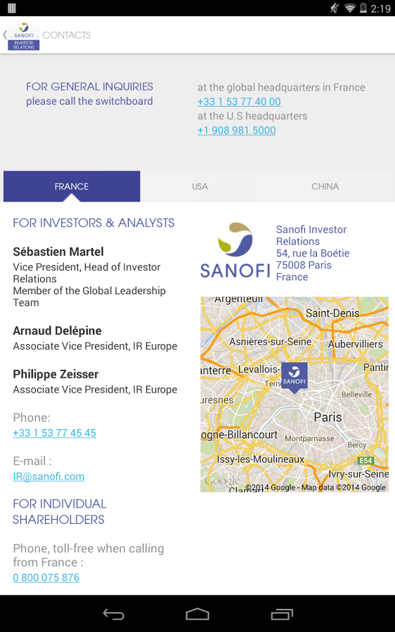 Sanofi IR截图10