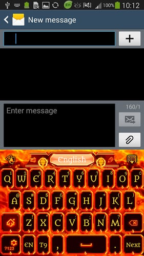 GO Keyboard Fire Skull Theme截图5