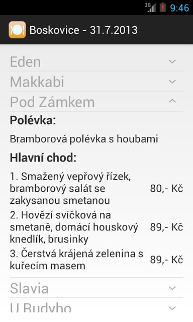 Obědov&eacute; menu - Blanensko截图1