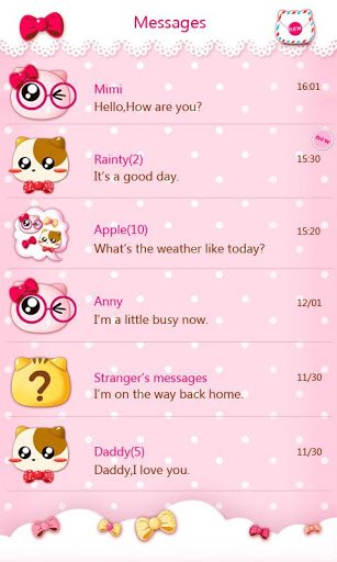 GO SMS PRO PINKYCAT THEME截图5