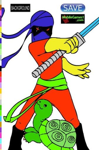 Ninja and Turtle Coloring Game截图5