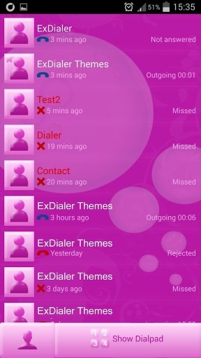 ExDialer粉红色泡沫截图5