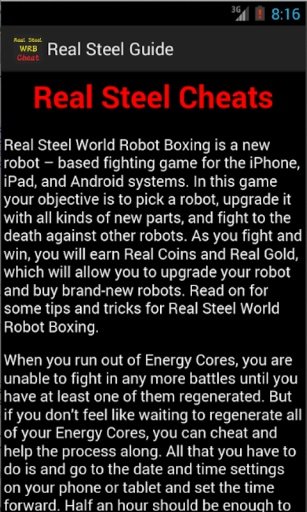 Cheats &amp; Guide Real Steel WRB截图9