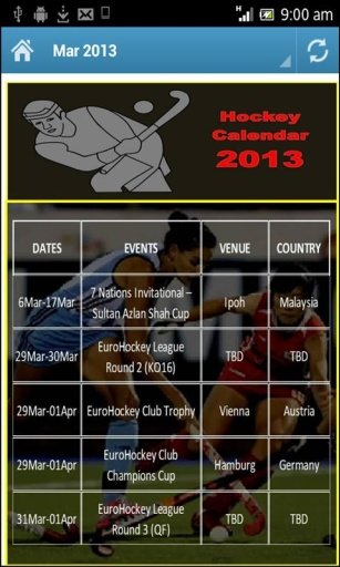 Hockey 2013 Calendar截图3