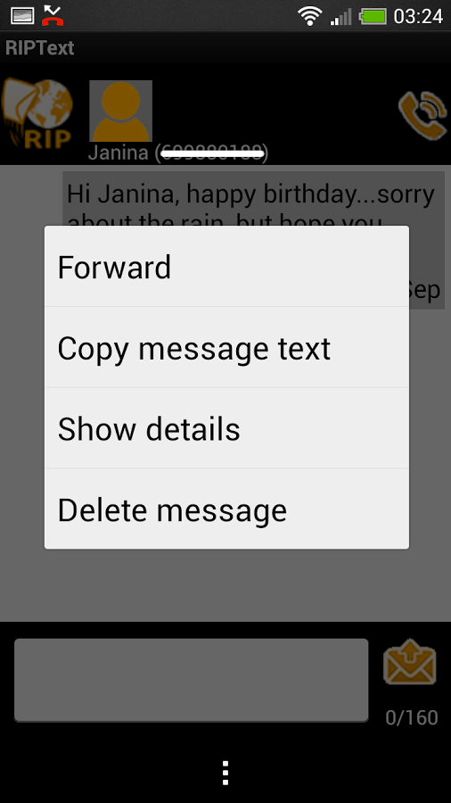 RIPText SMS RIP Text message截图7