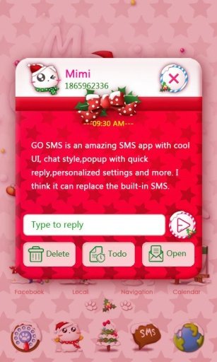 GO SMS CHRISTMAS CAT THEME截图5