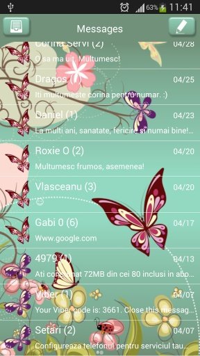 GO短信加强版的蝴蝶截图6