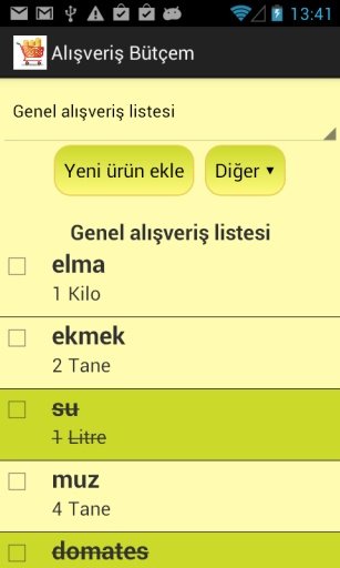 Bütçe Takip Alışveriş Listesi截图2