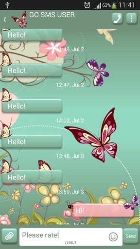 GO短信加强版的蝴蝶截图1