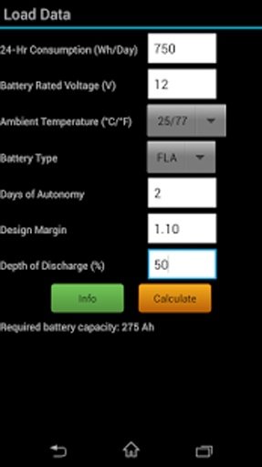 Battery Sizing Tool截图1