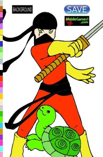 Ninja and Turtle Coloring Game截图3