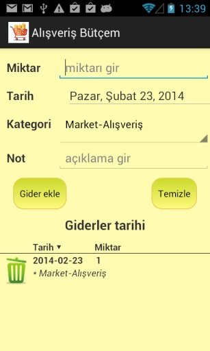 Bütçe Takip Alışveriş Listesi截图10