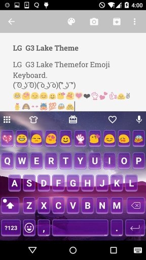 Purple Lake Emoji Keyboard截图2