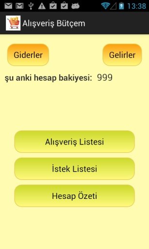 Bütçe Takip Alışveriş Listesi截图6