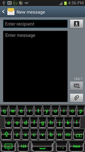 Stylish Black Green Keyboard截图2