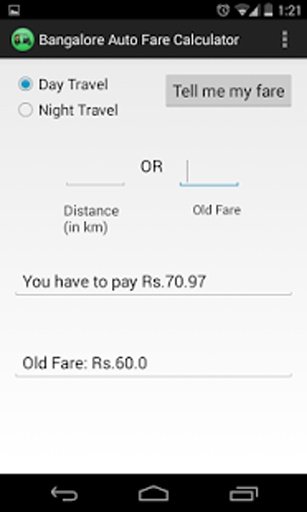 Bangalore Auto Fare Calculator截图11