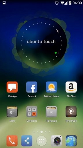 Blue Ubuntu Clock Widget截图2