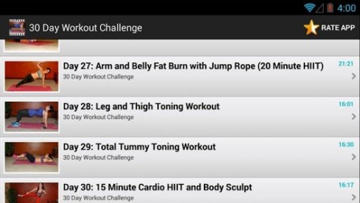 30 Day Workout Challenge截图1