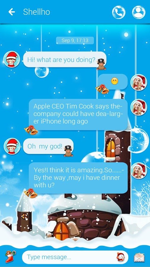 (FREE)GO SMS CHRISTMAS THEME截图3