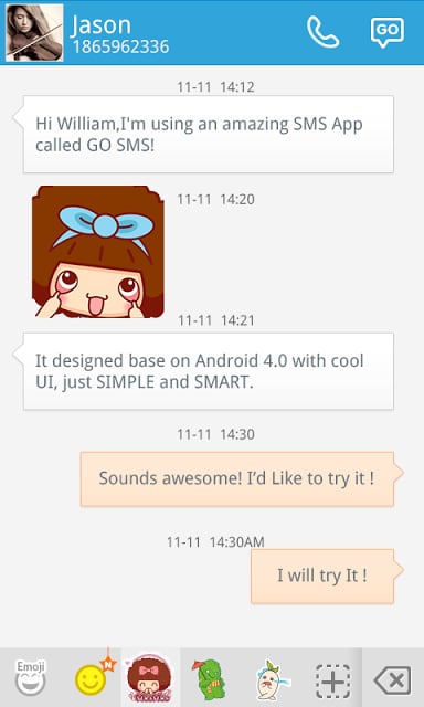 GO SMS CUTEMOC STICKER截图6