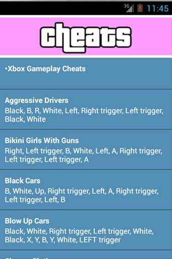 Cheats GTA Vice City截图1