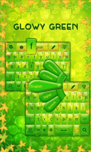 Glowy Green GO Keyboard Theme截图2