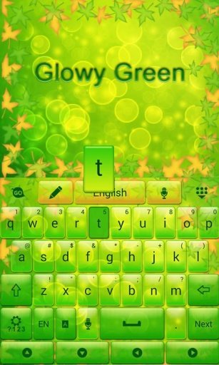 Glowy Green GO Keyboard Theme截图3