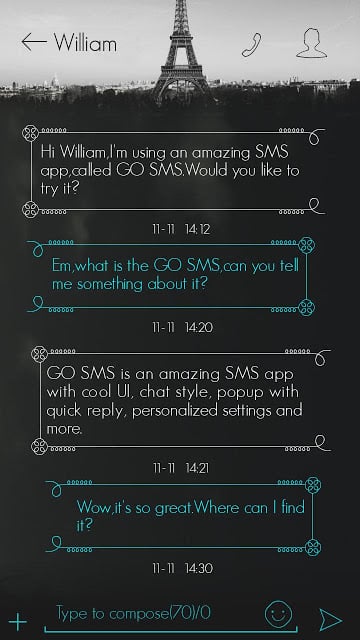 GO SMS FLYING THEME截图2