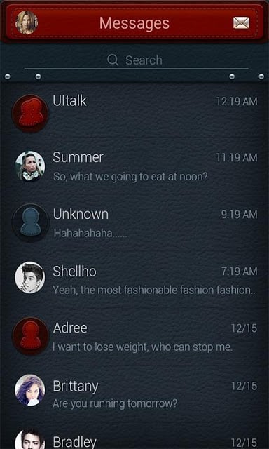 FREE - GO SMS LEATHER THEME截图8