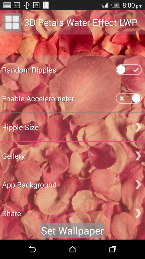 3D Petals Water Effect LWP截图2