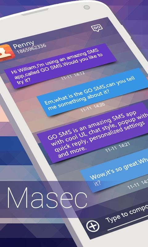 GO SMS Pro Masec Theme EX截图4