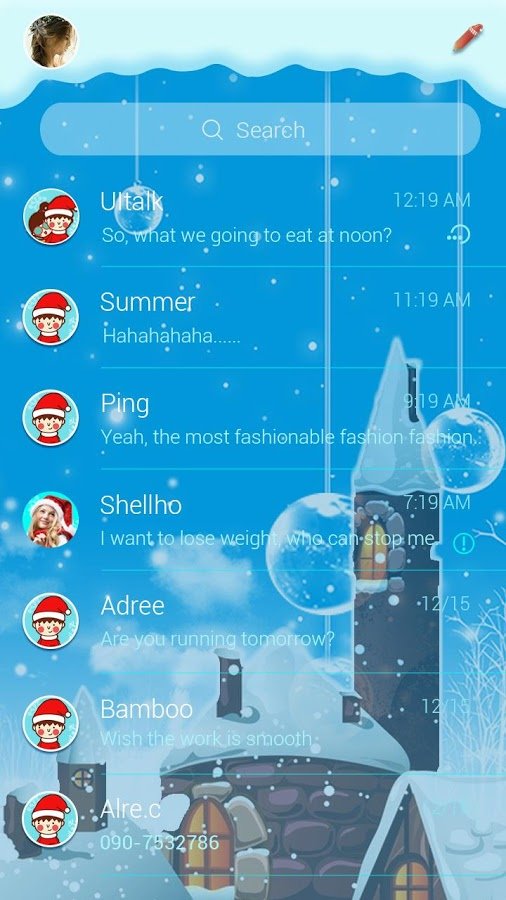 (FREE)GO SMS CHRISTMAS THEME截图6