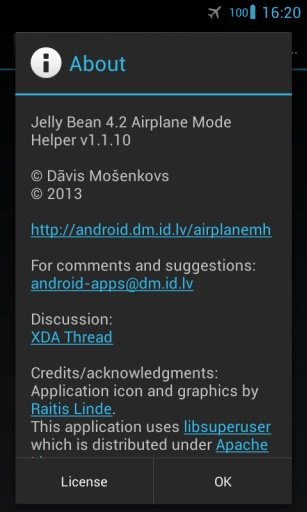 Jelly Bean 4.2 Airplane Mode Helper截图1