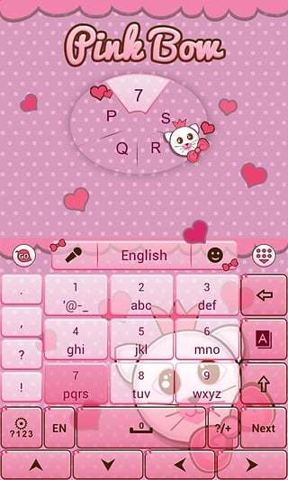 Pink Bow GO Keyboard Theme截图3