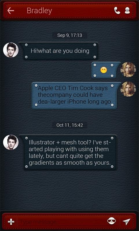 FREE - GO SMS LEATHER THEME截图3