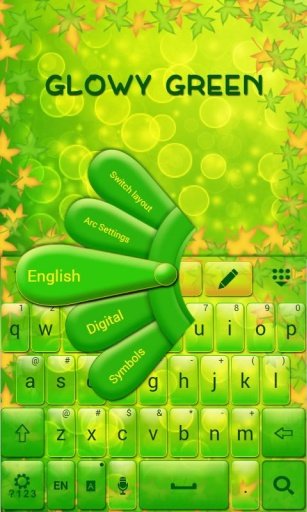 Glowy Green GO Keyboard Theme截图1