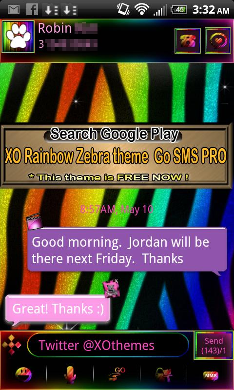 GO SMS PRO Leopard PINK theme截图4