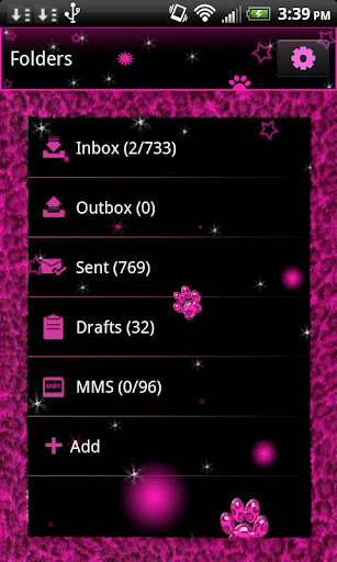 GO SMS PRO Leopard PINK theme截图7