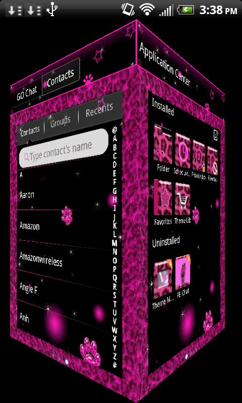 GO SMS PRO Leopard PINK theme截图6