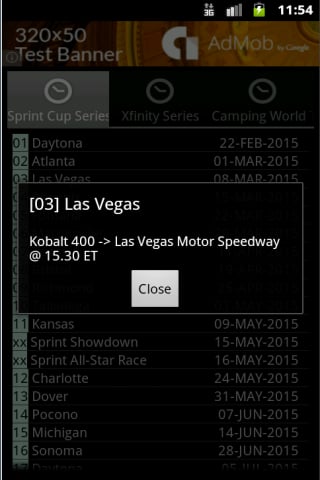 Unofficial Nascar Schedule截图2