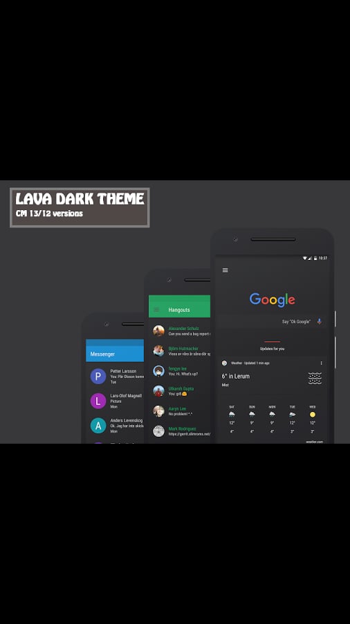 Lava Dark CM12 & CM13 Theme截图1