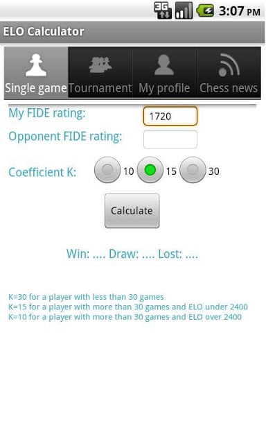 ELO Calculator Free截图2