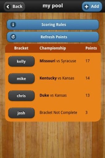 2012 Bracket Pool Manager截图4