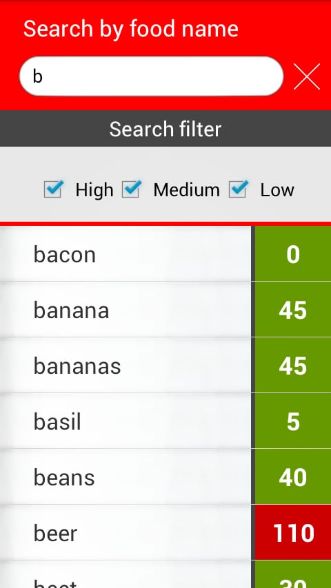 GI glycemic index截图2