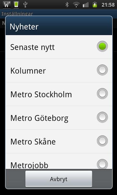 Metro Nyheter Widget截图1