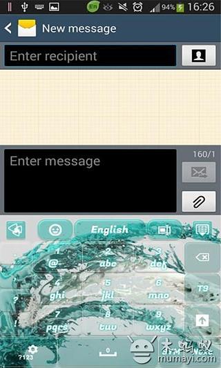 GO Keyboard 3D Water Theme截图1